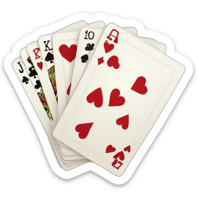 Playing cards heart sticker