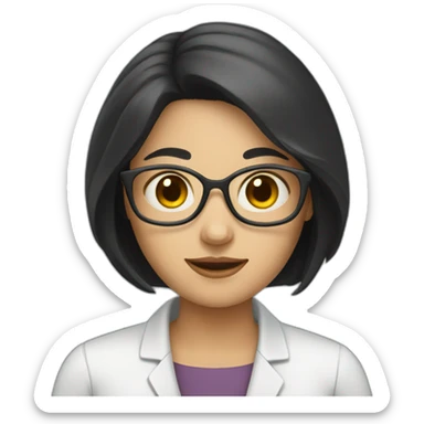 female researcher with short black hair sticker