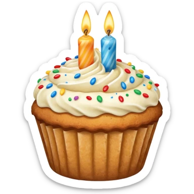 Muffin with birthday sticker