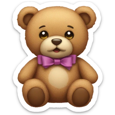 teddy with bow sticker