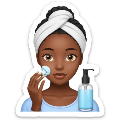 Black girl doing skincare sticker