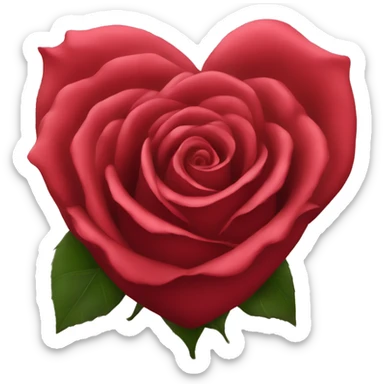 rose in the heart sticker