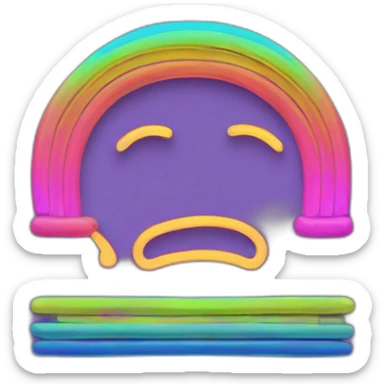 Un like neon de color arcoiris sticker
