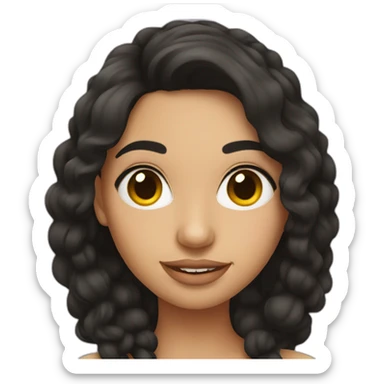 Beautiful Mexican girl with dark hair sticker