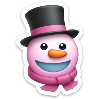 pink snowman sticker