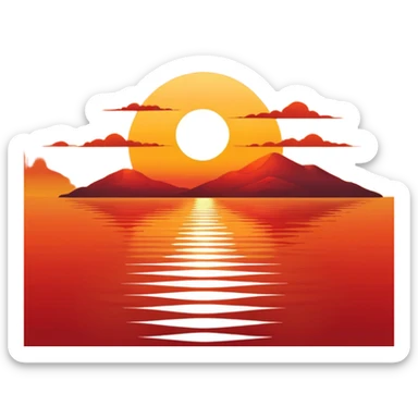 Sunset of the sea sticker