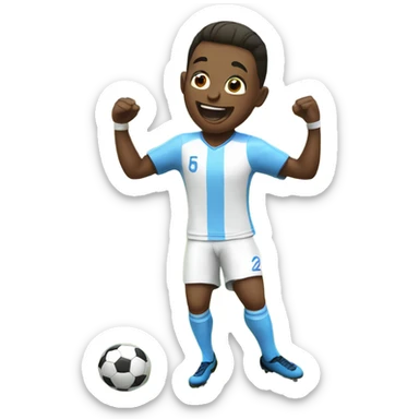 Soccer player celebrating a goal sticker