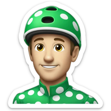 paul townend green polka dot jockey sticker