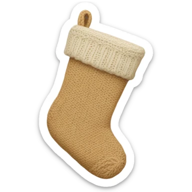 Knitted creams colored Christmas stockings  sticker