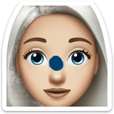 White Skin care on white freackles skin of a brunett blue eyed girl using skin care products like caudalie and ordinary brand sticker