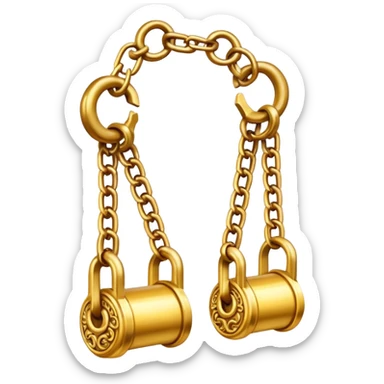 Golden chains with shackles sticker