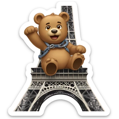 Bears climbing the Eiffel Tower sticker