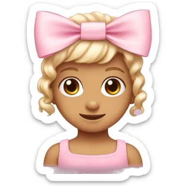 Baby pink bow sticker