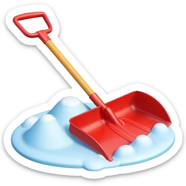 snow shovel object icon, colorful plastic snow shovel, rounded edges, toy-like style, 3D cartoon, mobile game icon style, centered, clean background, no text, no watermark

 sticker