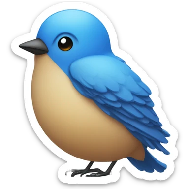 blue bird with text "i Love You" sticker