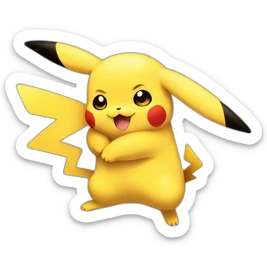 Pikachu hug évolue cute sticker