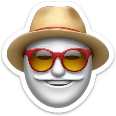 un bonhomme avec un chapeau péruvien et des lunettes de soleil sticker