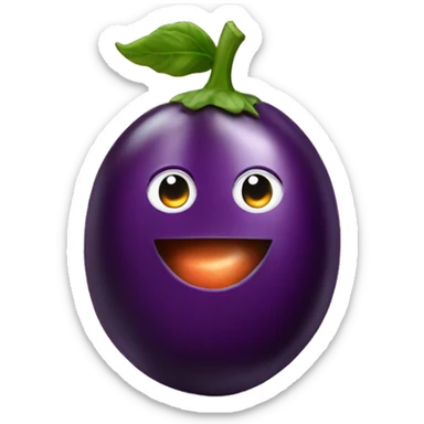 aubergine with a peach on top sticker