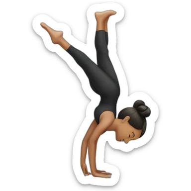 A girl who is doing a handstand sticker