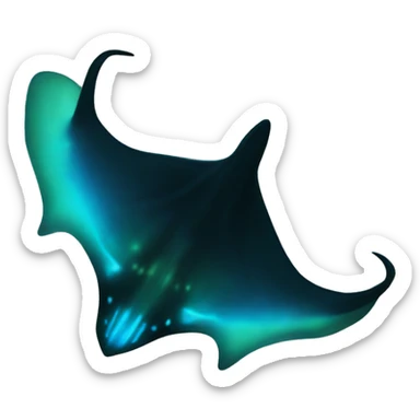 Bioluminescence stingray silhouette  sticker