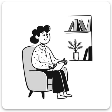 therapist in a hand-drawn doodle style sticker