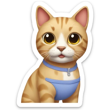 cat wearing bathing suit sticker