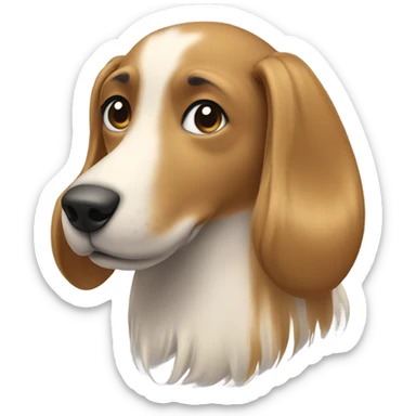 Dog with pony tail sticker