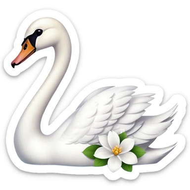 Schwan mit Blume  sticker