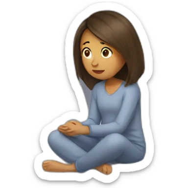 introvert girl in a duvet sticker