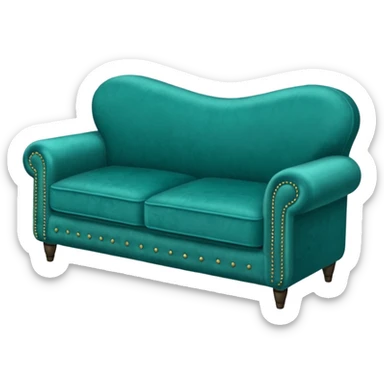 teal couch long sticker