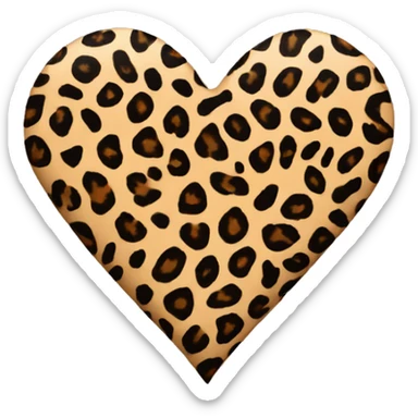 Leopard print heart sticker