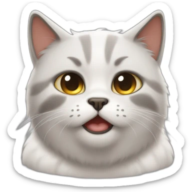 Crying cat fluffy fat tears sticker