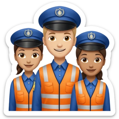 group of multiracial railway standing sticker