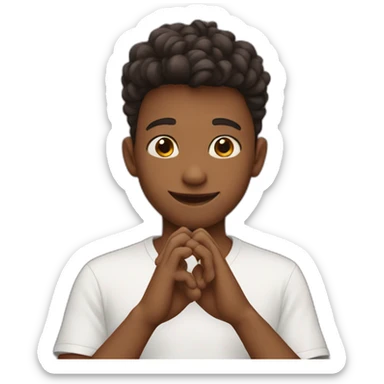 Boy heart hands sticker