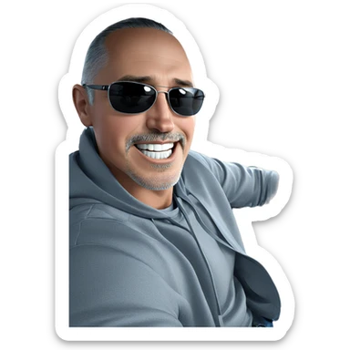 cool guy in car interior sticker