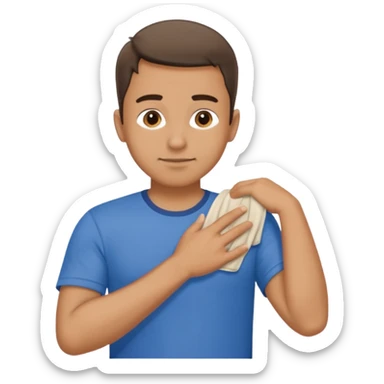 Emoji of a guy dusting off his shoulder with his hand sticker