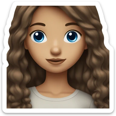 brownhaired girl with blue eyes  sticker