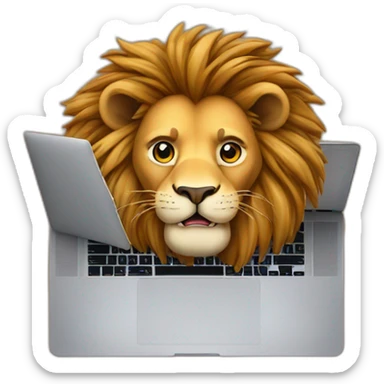 lion-typing-in-macbook-pro-14-inch sticker