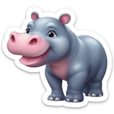 kiss 2 cute hippopotamus sticker