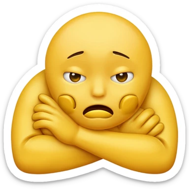 Sad emoji strangling himself sticker