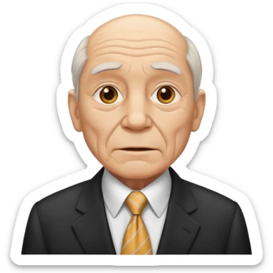 old man in suit with Necktie sticker