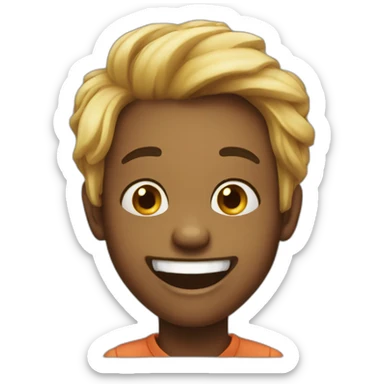 A black 13 year old laughing, ugly, ugly laugh sticker