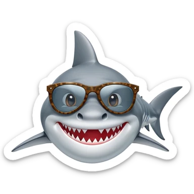 "Sea Profit" - a shark in Louis Vuitton glasses, ready to catch profit. sticker