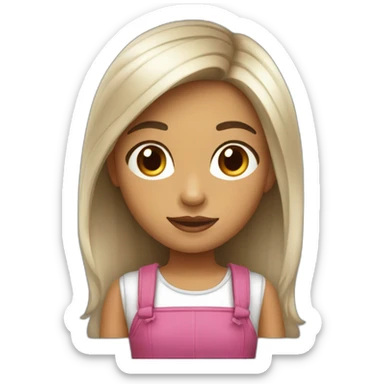 niña con cola en cabello piel clara sticker