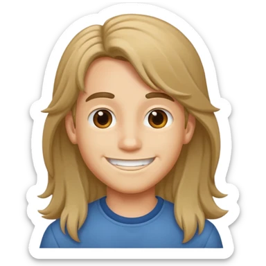 Make a boy with little long hair sticker