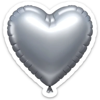 silver heart baloon sticker