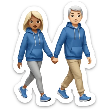 full-length couple in hoodie sticker