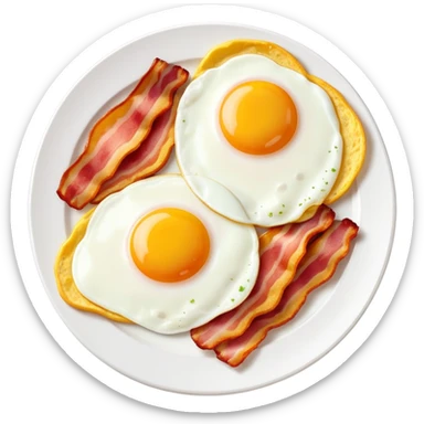 Bacon and eggs breakfast plate sticker