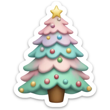 Pastel Christmas tree sticker