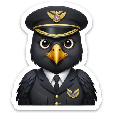 eine kleiner schwarzer rabe im military stil,   sticker